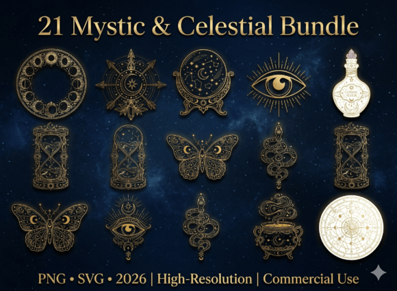 Download Mystic &amp; Celestial PNG SVG Bundle - Celestial Collection