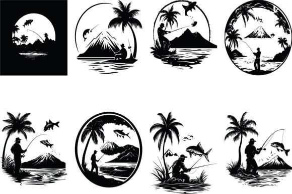 Download Vintage American Fishing Emblems - Emblems Collection
