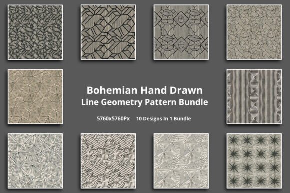 Download Bohemian Line Geometry Pattern Bundle - Geometry pattern Collection